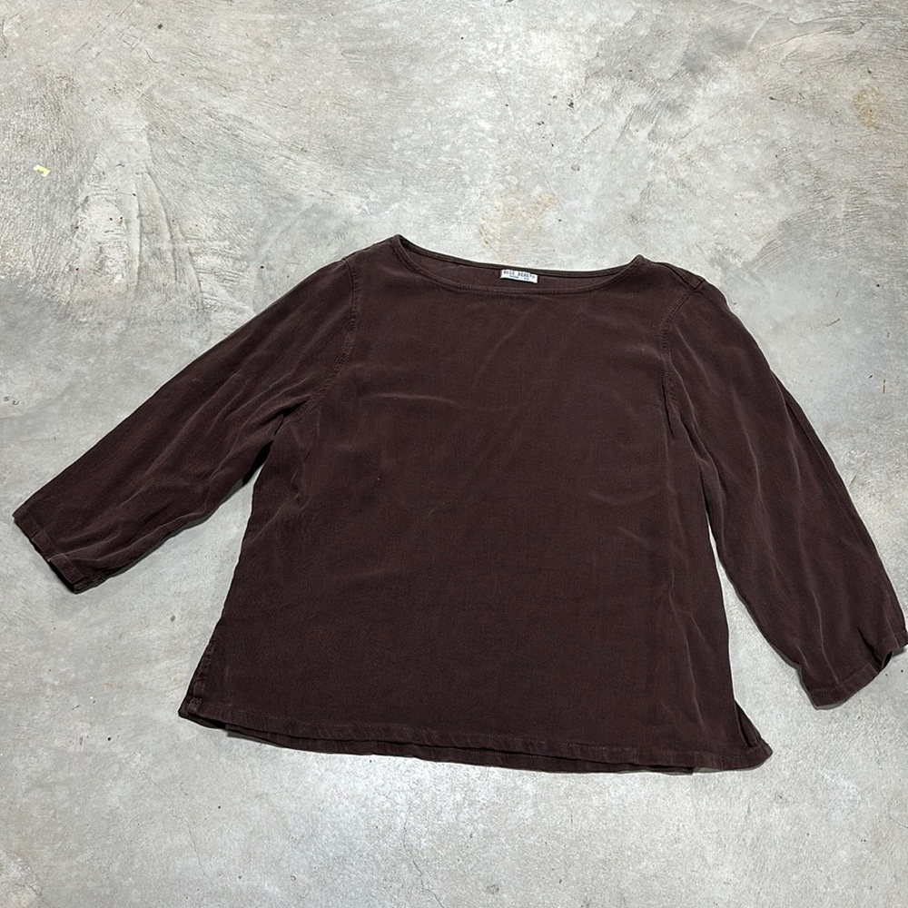 Brown ribbed long sleeve top / Size XL / Russ Berens brand‎